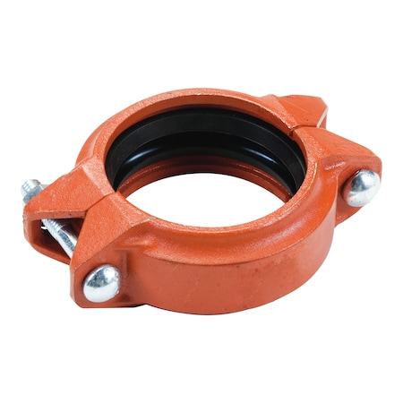 Usa Industrials Grooved Pipe Fitting - Ductile Iron Orange Enamel-Coated - Rigid Coupling - 2-1/2 Grooved End ZUSA-PF-19904